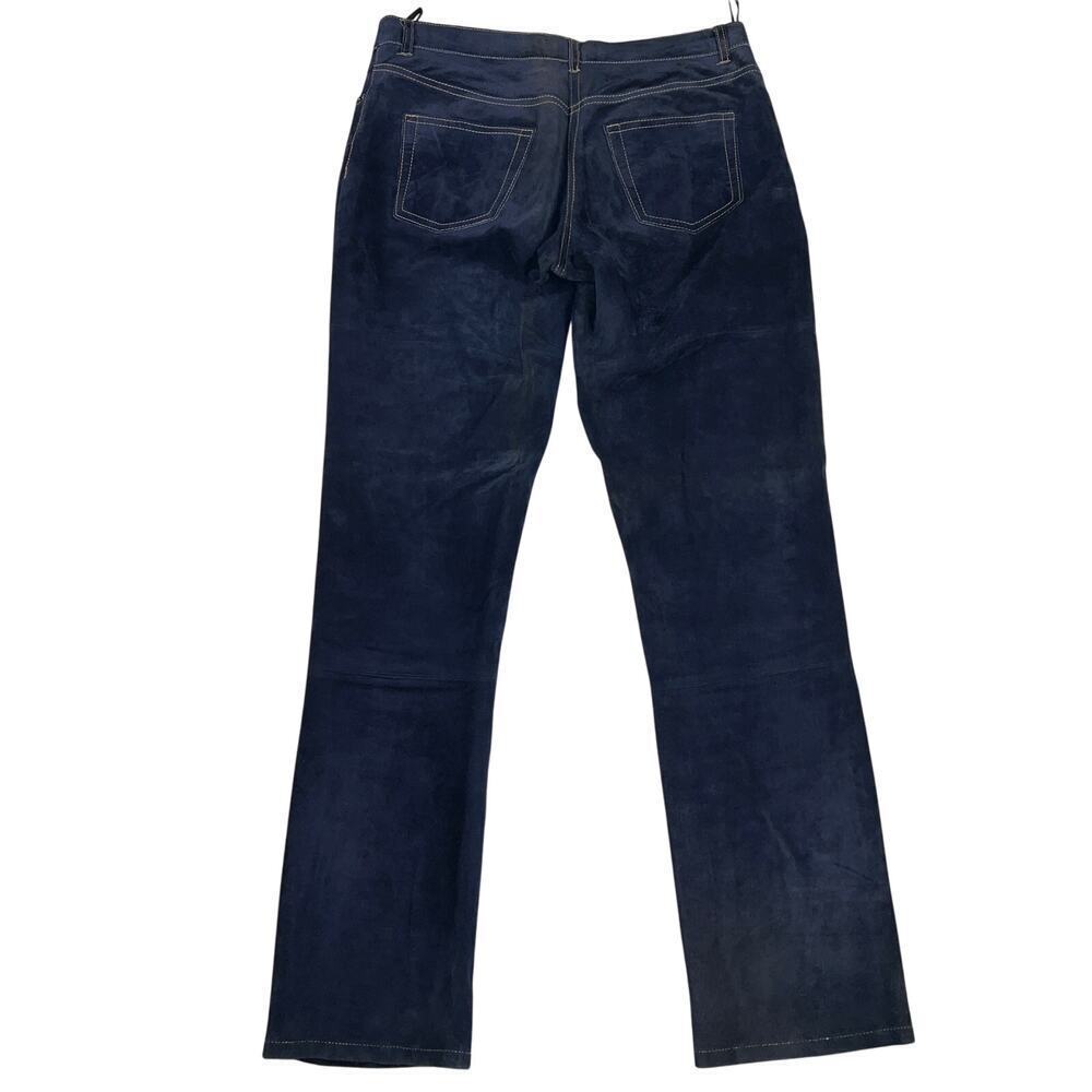 Isaac Mizrahi for Target Navy Blue Suede Leather Jeans Pants Size 4 - Picture 4 of 12